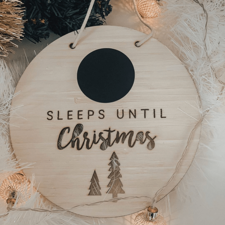 Sleeps till Christmas hanging sign - Parnell Baby Boutique