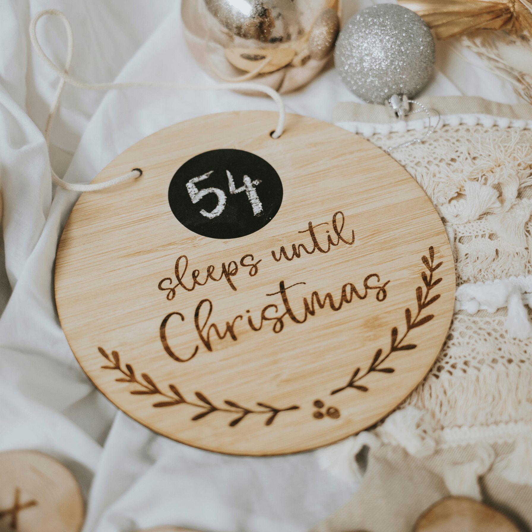 Sleeps till Christmas hanging sign - Parnell Baby Boutique