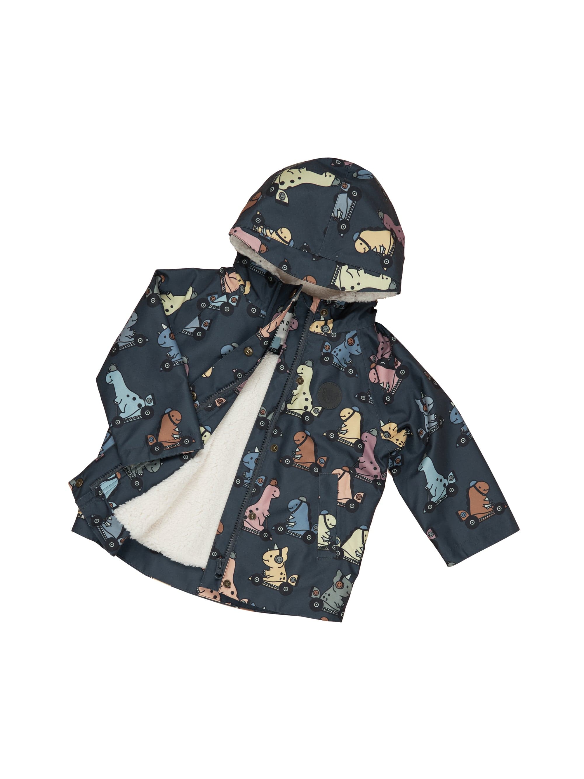Huxbaby Boys Jacket Dino Racer Raincoat