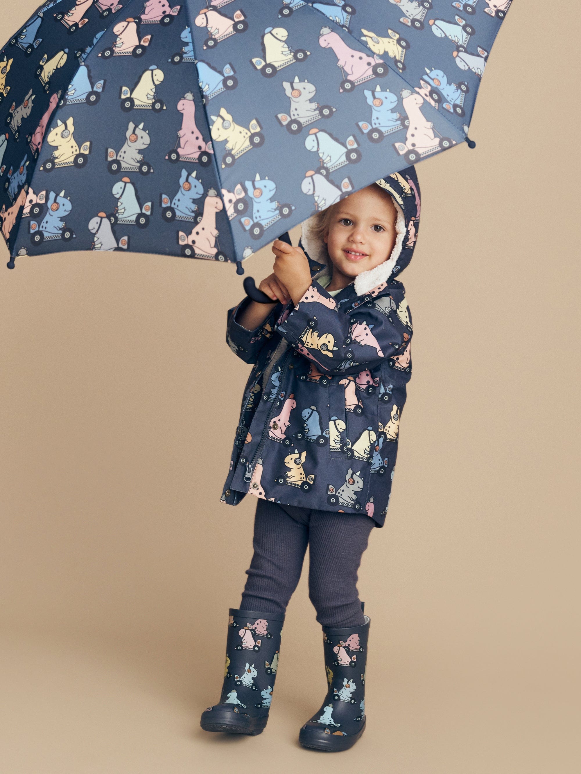 Huxbaby Boys Jacket Dino Racer Raincoat