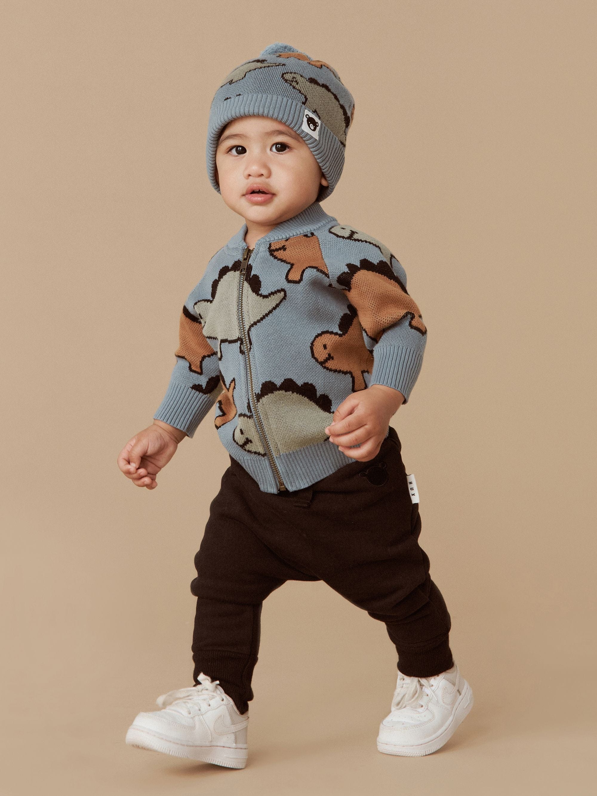 Huxbaby Boys Pants Black Fleece Drop Crotch Pant