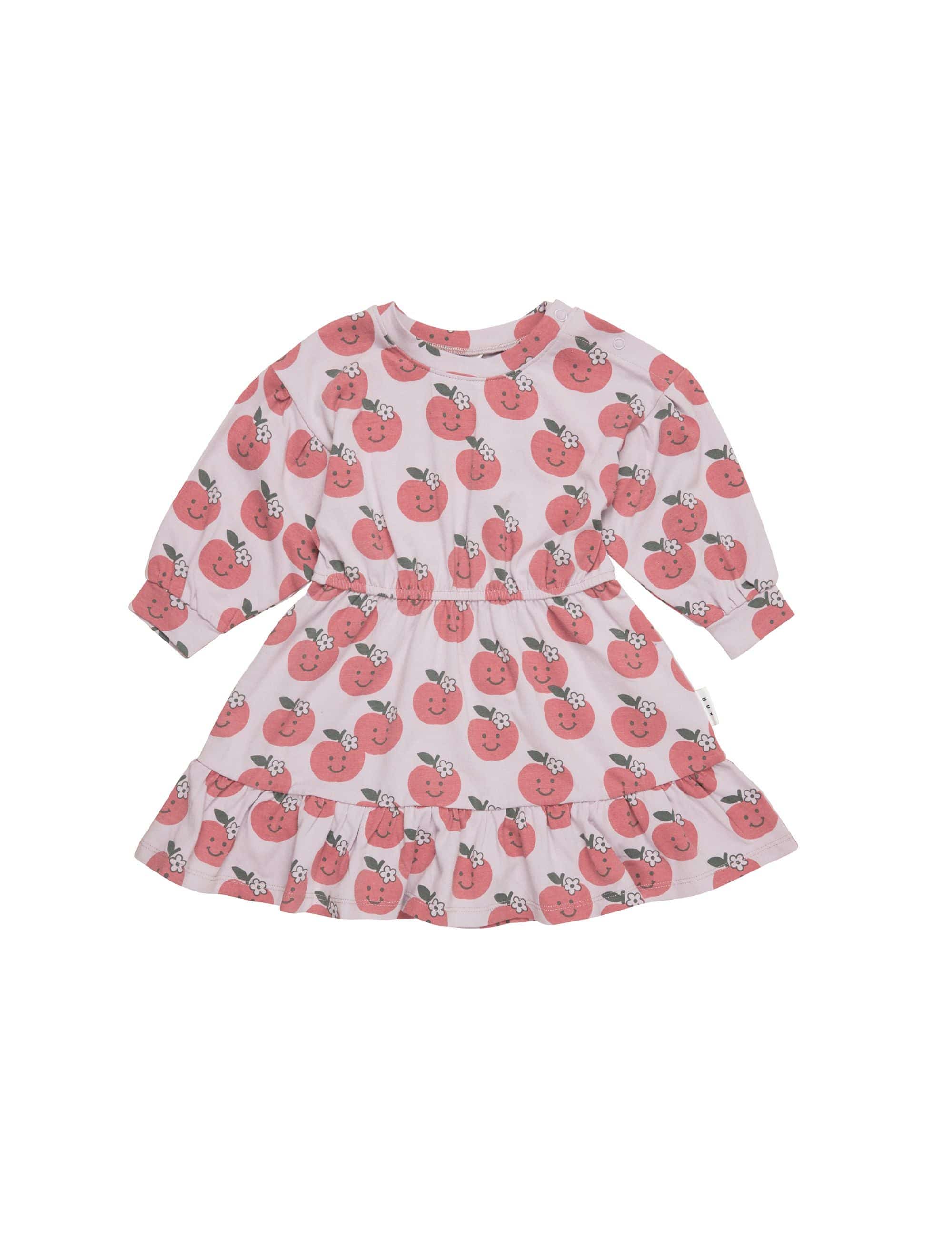 Huxbaby Girls Dress Apple Drop Shoulder Tuck Dress