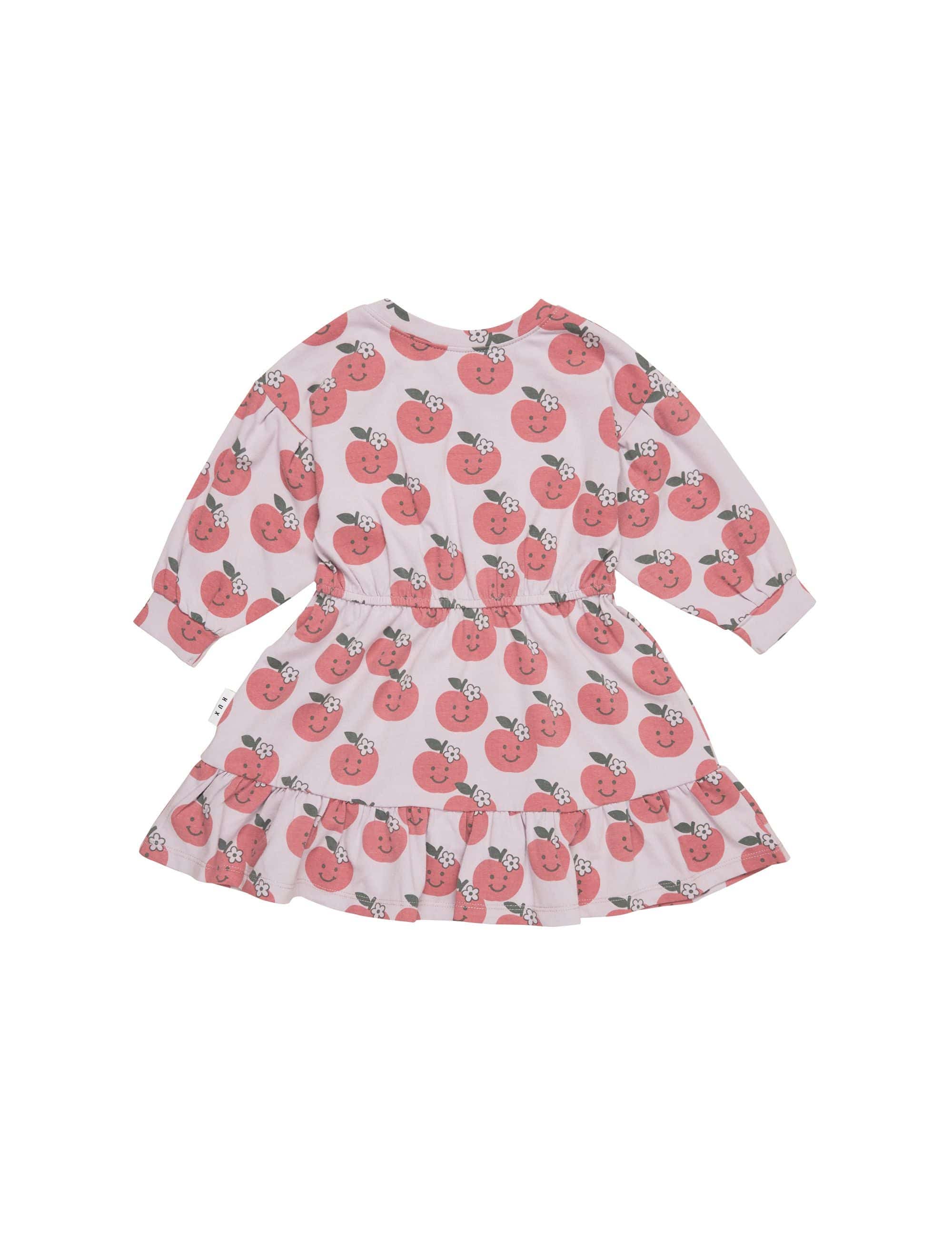 Huxbaby Girls Dress Apple Drop Shoulder Tuck Dress