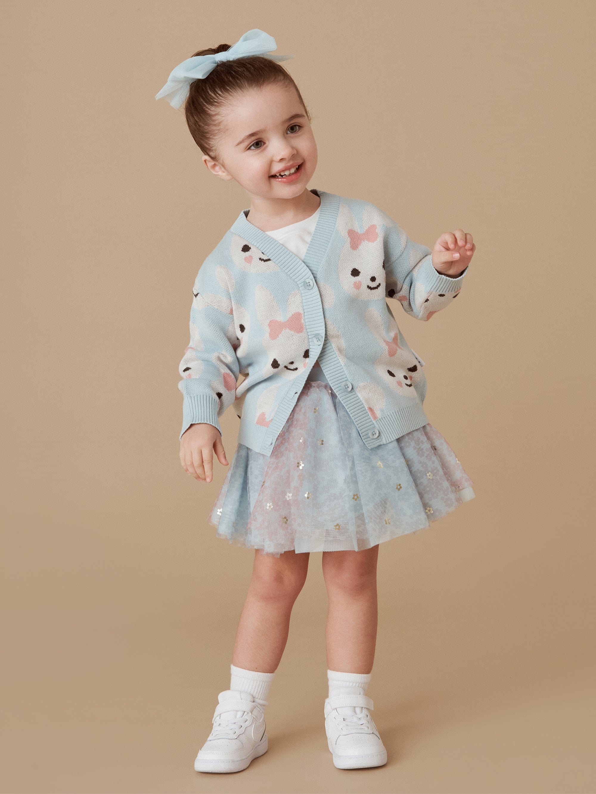 Huxbaby Girls Dress Rainbow Flower Tulle Skirt