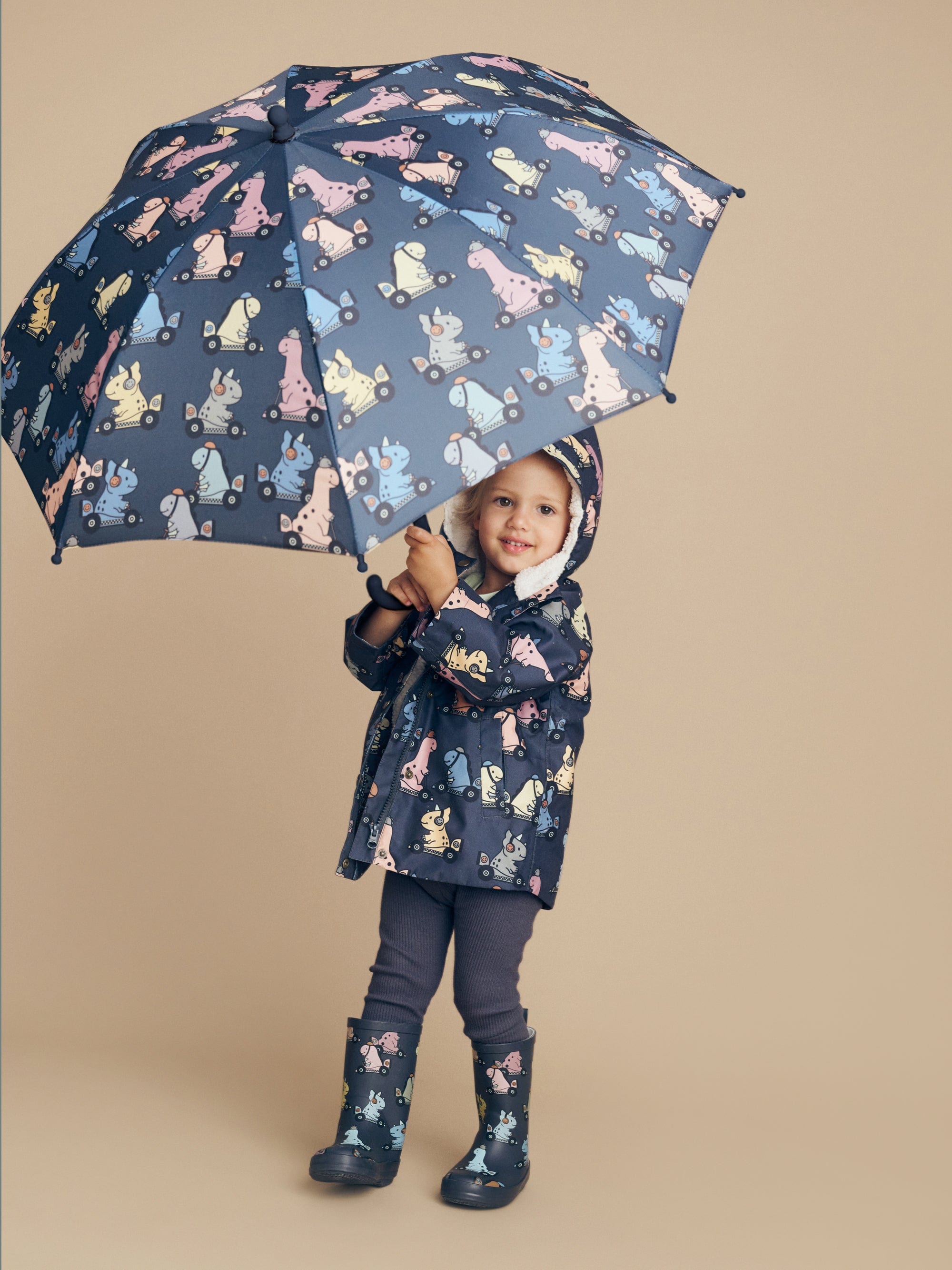 Huxbaby Girls Jumper Dino Racer Raincoat