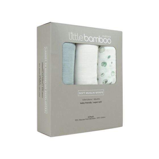 Little Bamboo Muslin Wrap 3Pk in Whisper - Parnell Baby Boutique