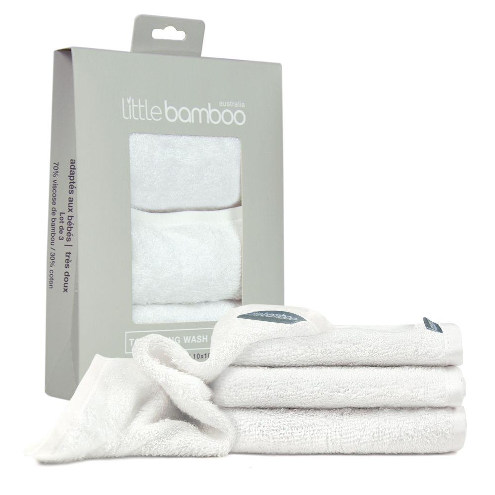 Little Bamboo Bath Little Bamboo Towelling Washer 3Pk