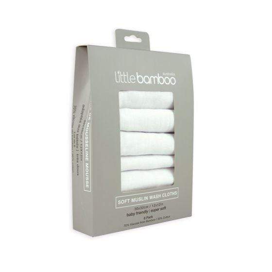 Little Bamboo Linen Bath Natural Bamboo Muslin Washer 6 Pack