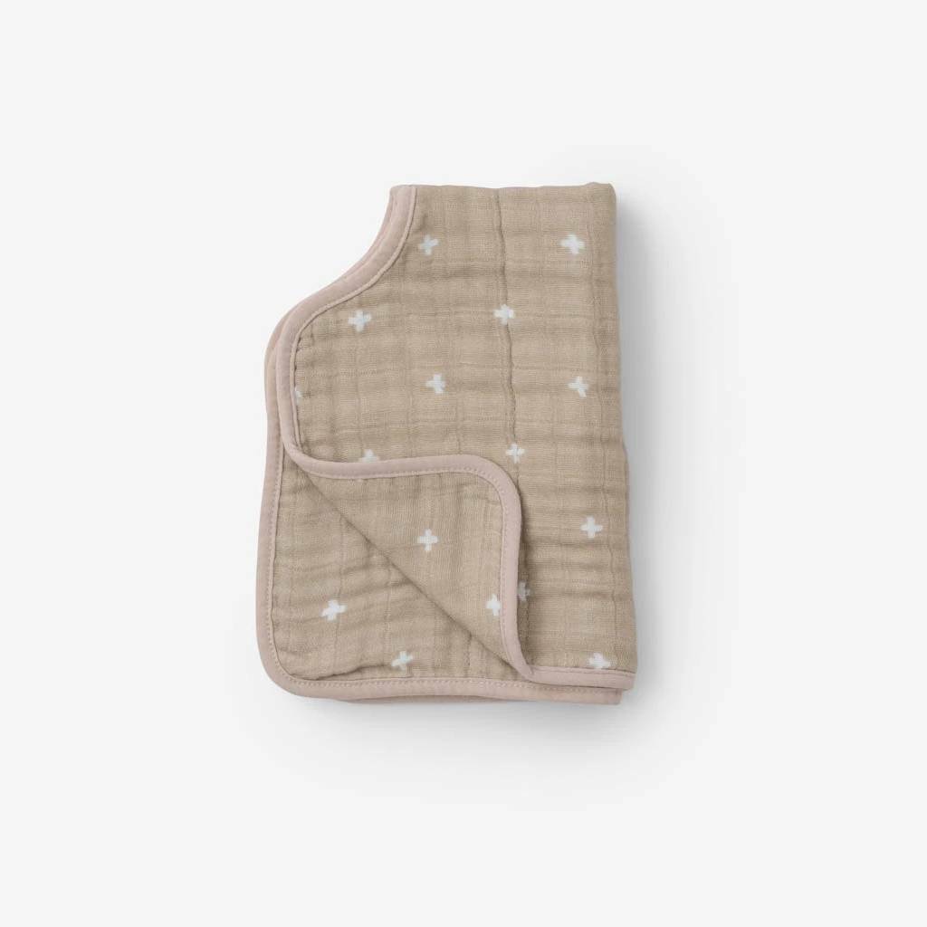 Little Unicorn Accessory Feeding Taupe Cross Little Unicorn Muslin Burp Cloth