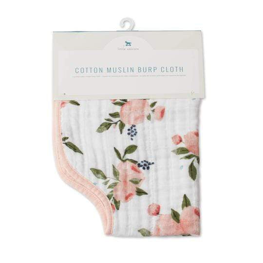 Little Unicorn Accessory Feeding Watercolour Roses Little Unicorn Muslin Burp Cloth
