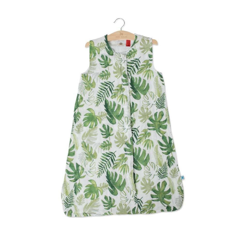 Little Unicorn Linen Cotton Muslin Sleeping Bag - Tropical Leaf