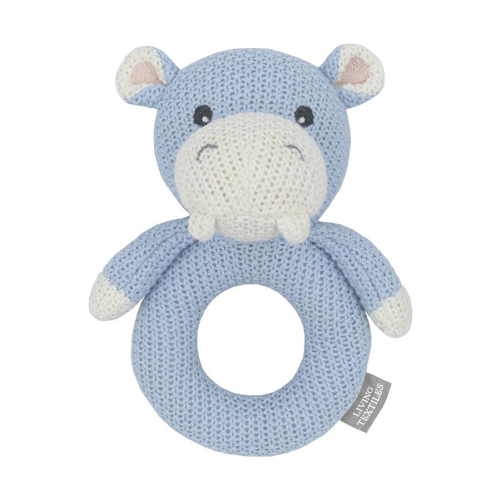 Living Textiles Baby Accessory Henry the Hippo Knitted Rattle