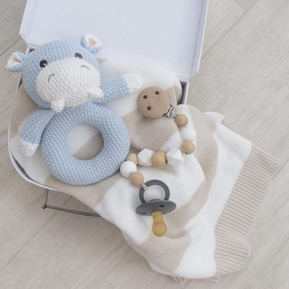 Living Textiles Baby Accessory Henry the Hippo Knitted Rattle