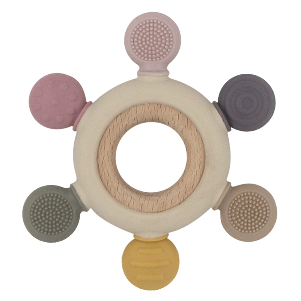 Living Textiles Baby Care Rose Multi-Surface Teething Wheel