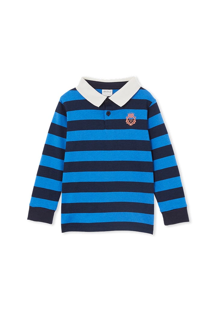 Milky Boys Tops Blue Stripe Rugby