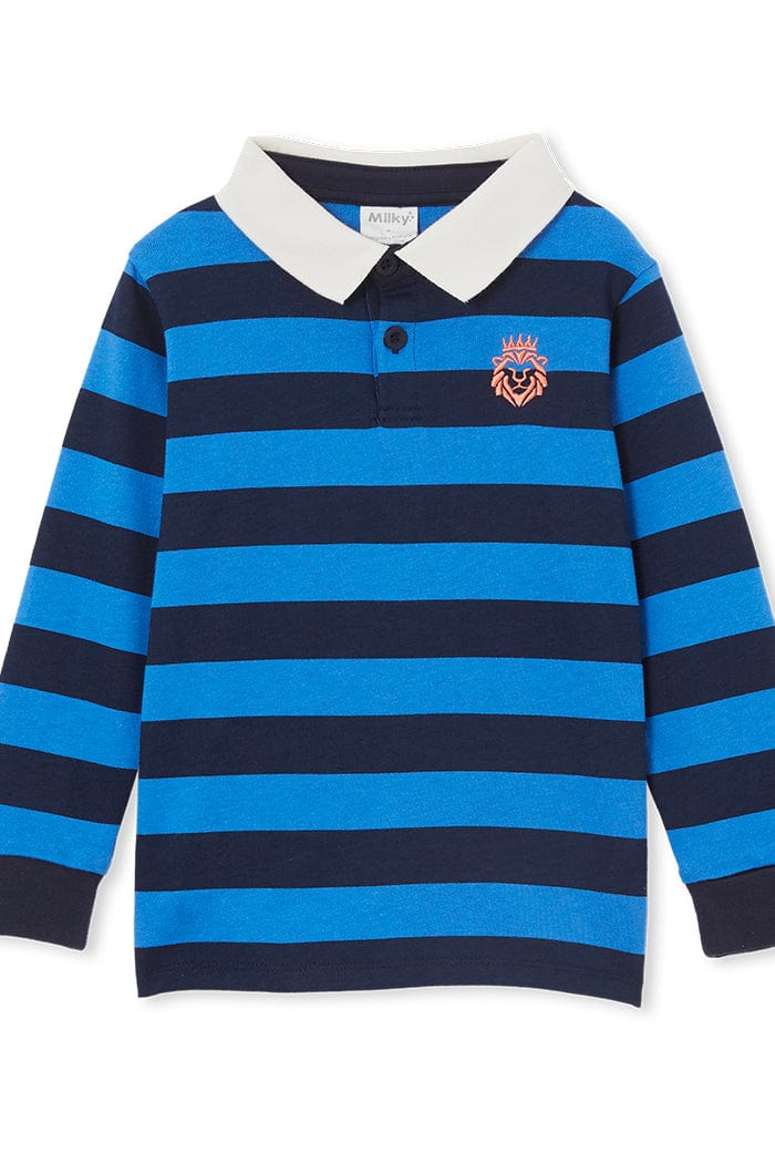 Milky Boys Tops Blue Stripe Rugby