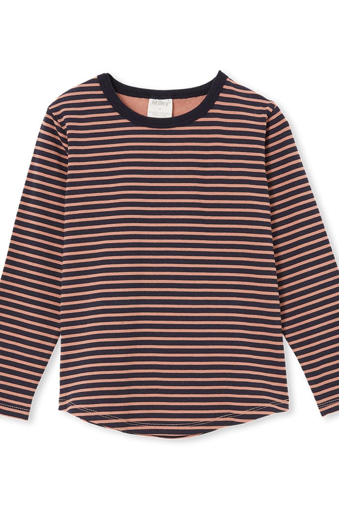 Milky Boys Tops Navy Stripe Tee