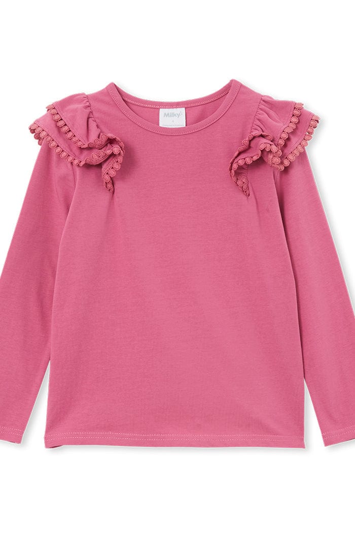 Milky Girls Tee Mulberry Detail Tee