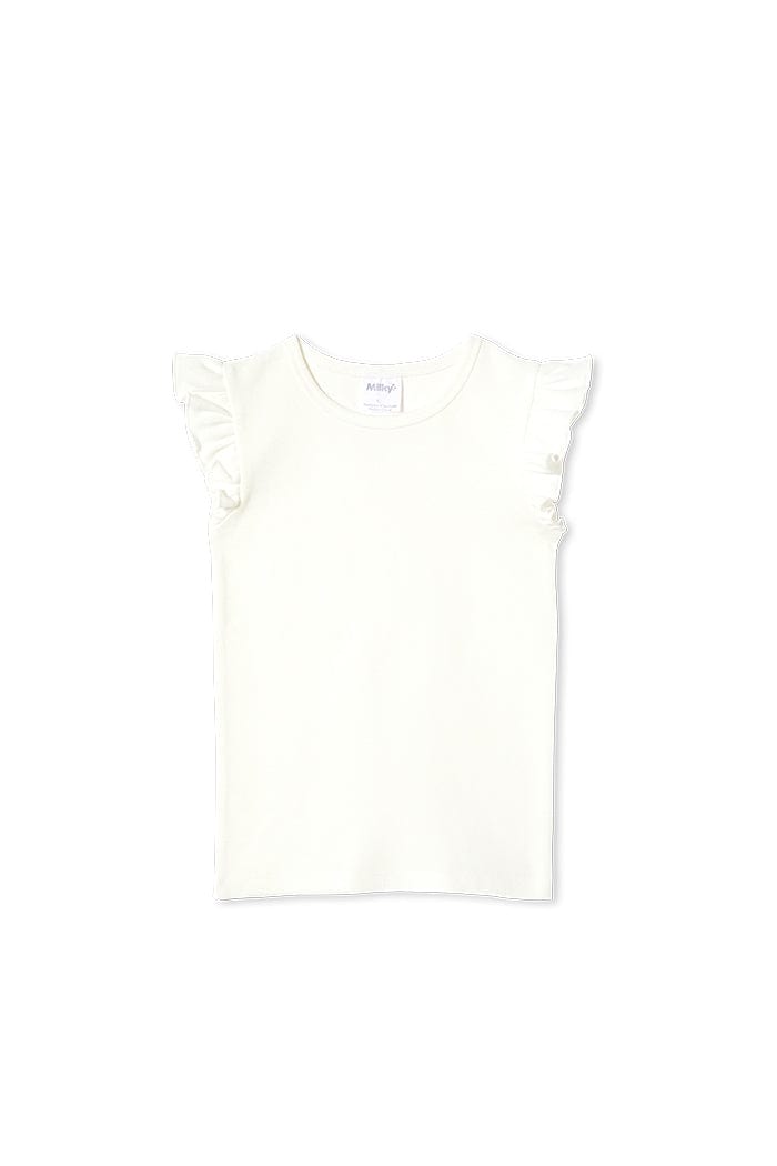 Milky Girls Tee White Rib Tee