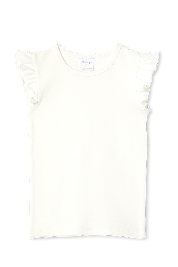 Milky Girls Tee White Rib Tee