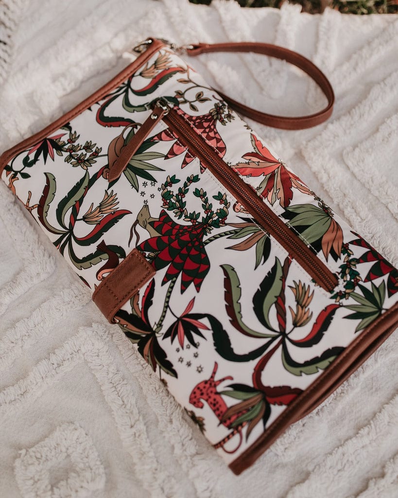 OiOi Baby Care OiOi Change Clutch - Jungle Cream/Tan