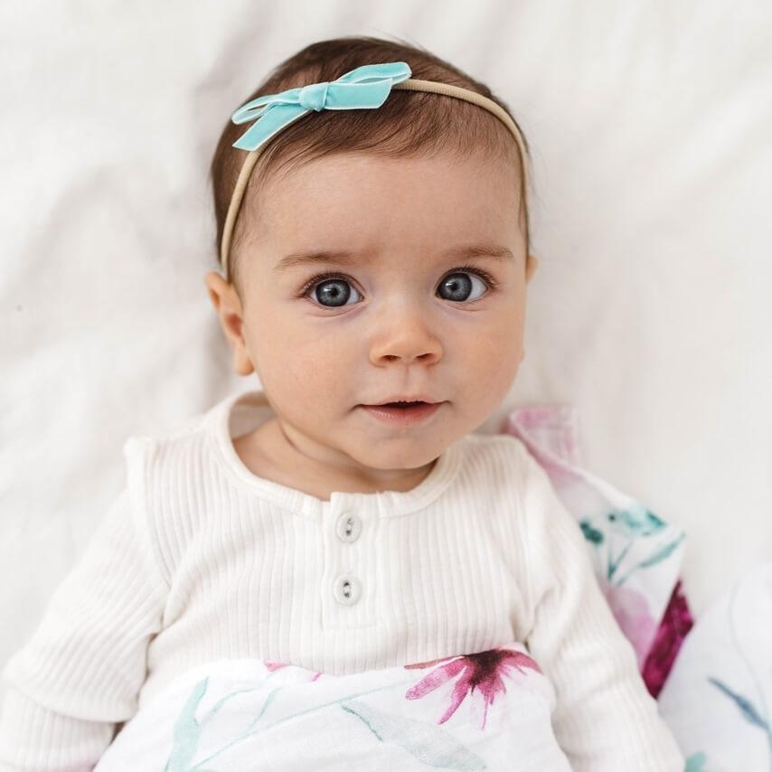 Snuggle Hunny Kids Accessory Hair Turquoise Snuggle Hunny Velvet Bow Headband