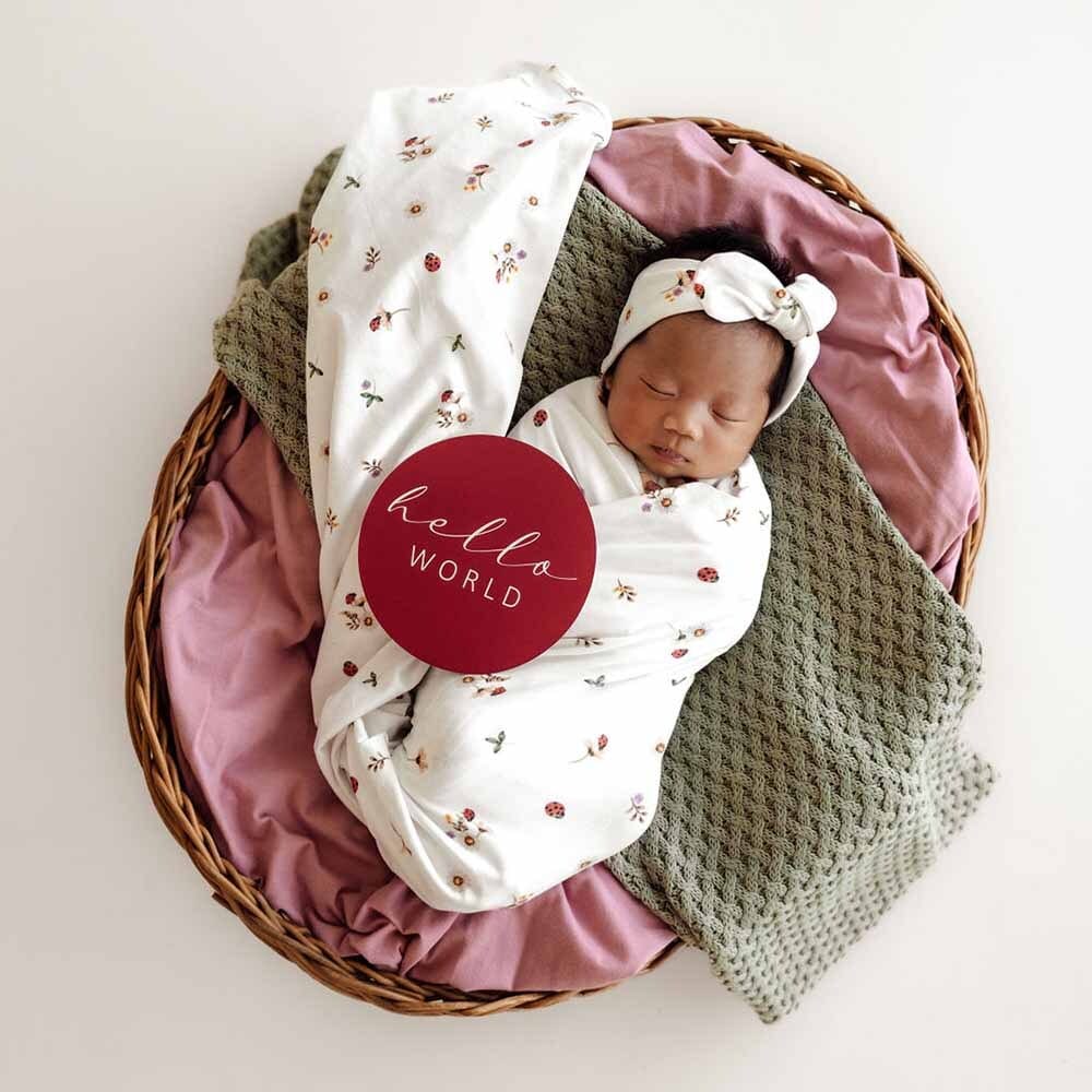 Snuggle Hunny Kids Gift Misc Ladybug & Hibiscus Reversible Milestone Cards