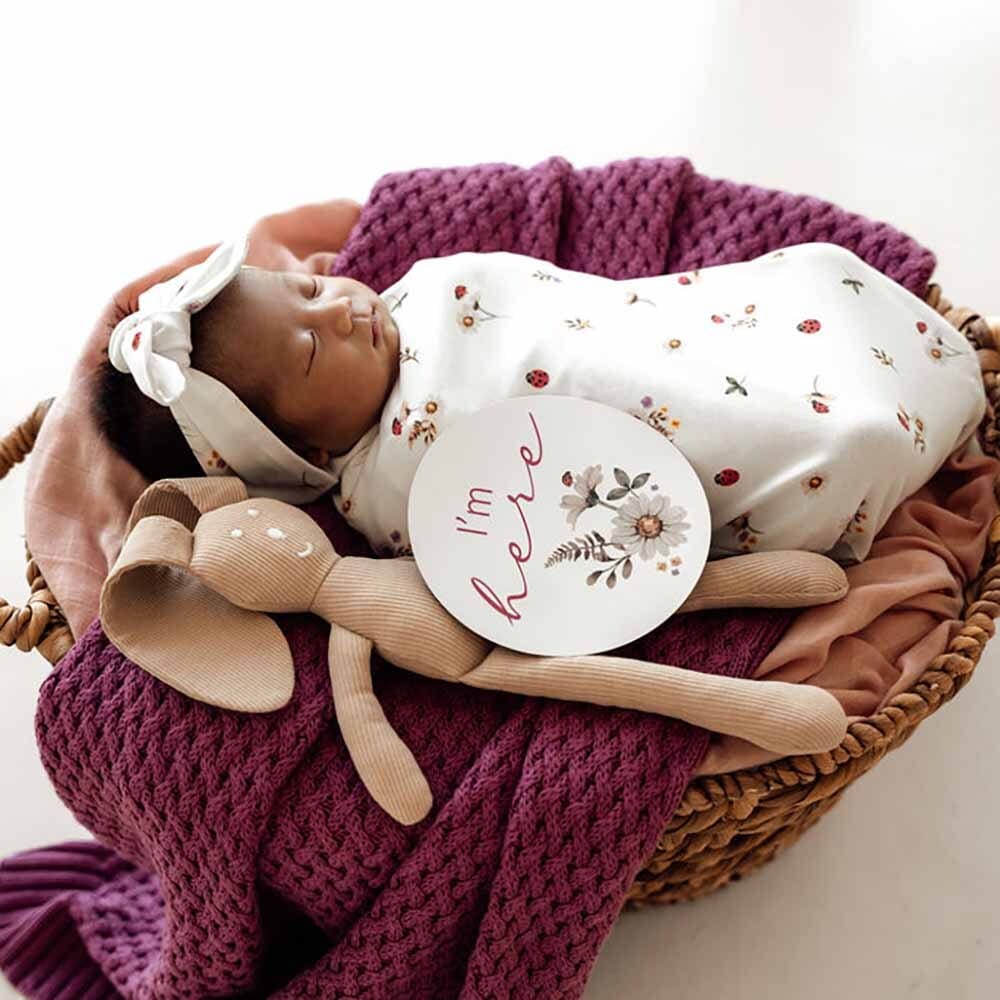 Snuggle Hunny Kids Gift Misc Ladybug & Hibiscus Reversible Milestone Cards