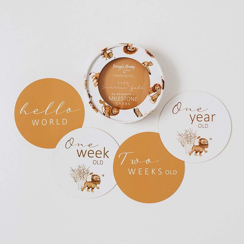 Snuggle Hunny Kids Gift Misc Lion & Sunrise Gold New Collection Snuggle Hunny Milestone Cards