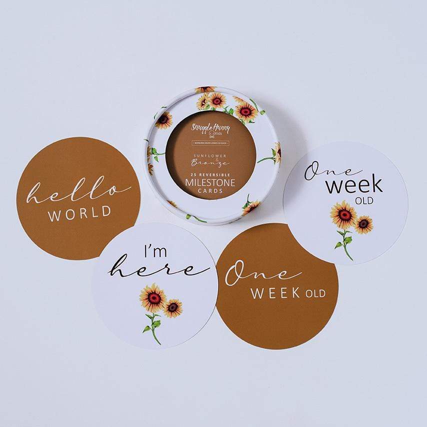 Snuggle Hunny Kids Gift Misc Sunflower & Bronze Snuggle Hunny Reversible Milestone Cards