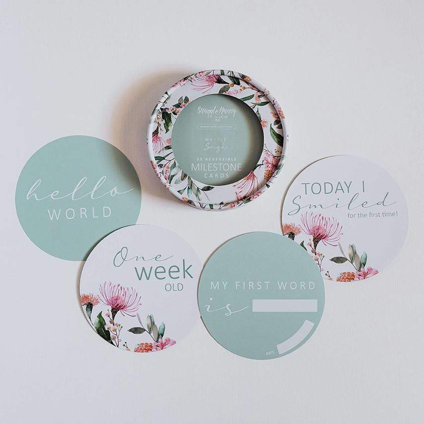 Snuggle Hunny Kids Gift Misc Wattle & Sage New Collection Snuggle Hunny Milestone Cards