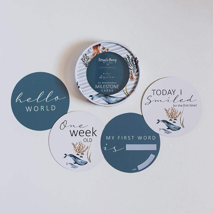Snuggle Hunny Kids Gift Misc Whale & Azure New Collection Snuggle Hunny Milestone Cards