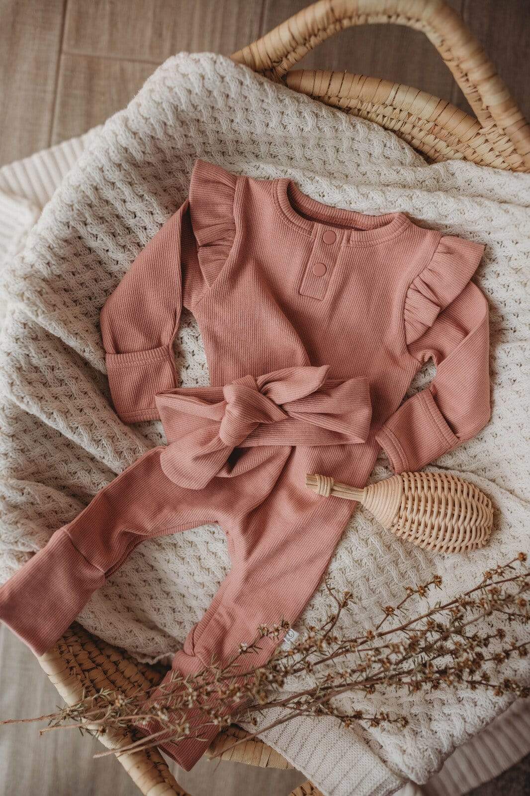 Snuggle Hunny Kids Girls All In One Rose Growsuit