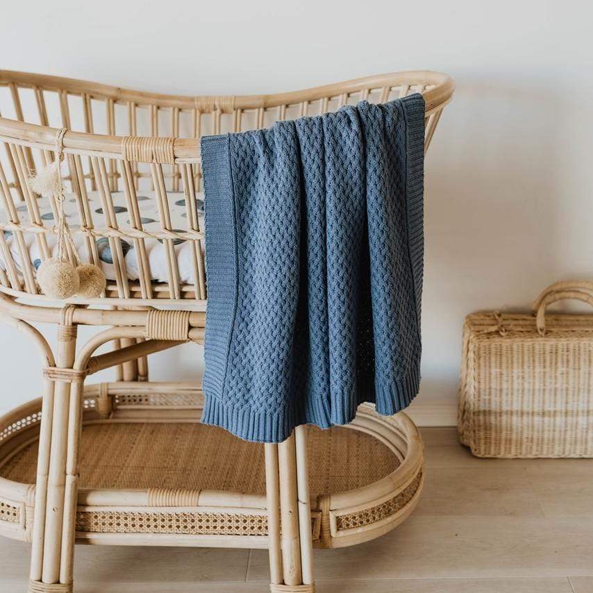 Snuggle Hunny Kids Linen Blankets River Snuggle Hunny Diamond Knit Blanket