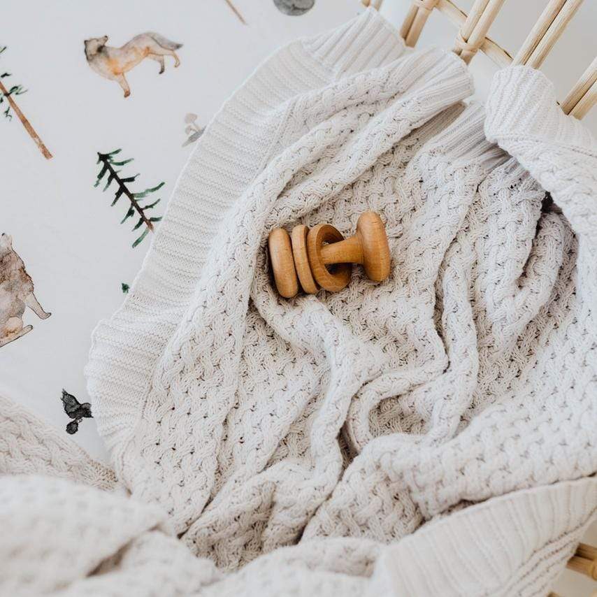 Snuggle Hunny Kids Linen Blankets Warm Grey Snuggle Hunny Diamond Knit Blanket