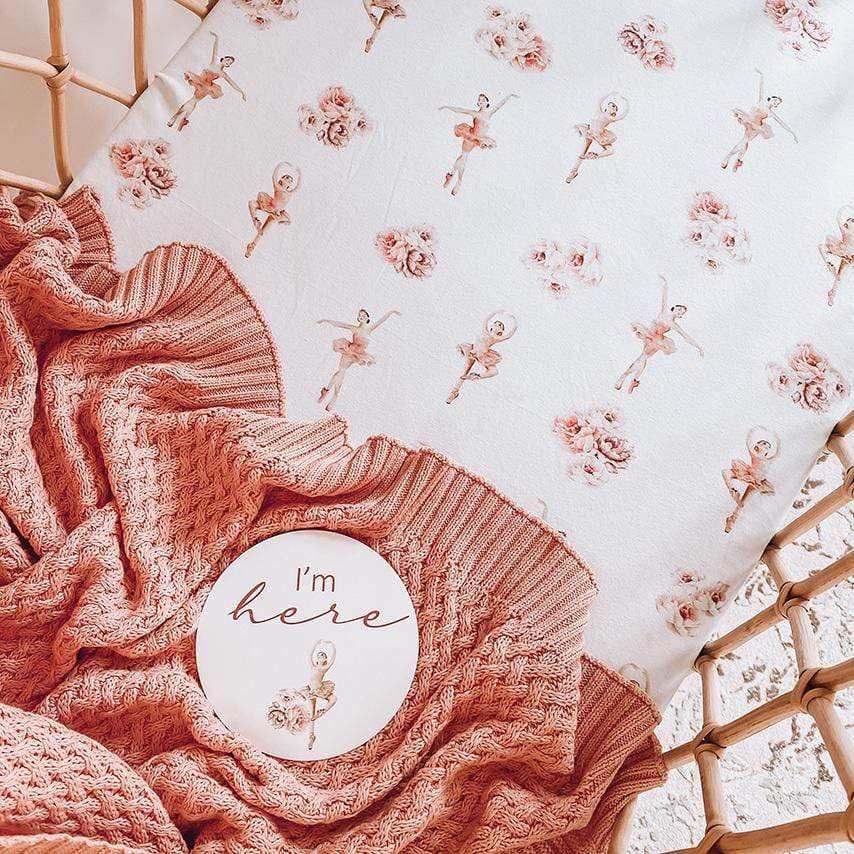 Snuggle Hunny Kids Linen Sheets Ballerina New Collection Bassinet Sheet & Change Pad Cover 2 n 1