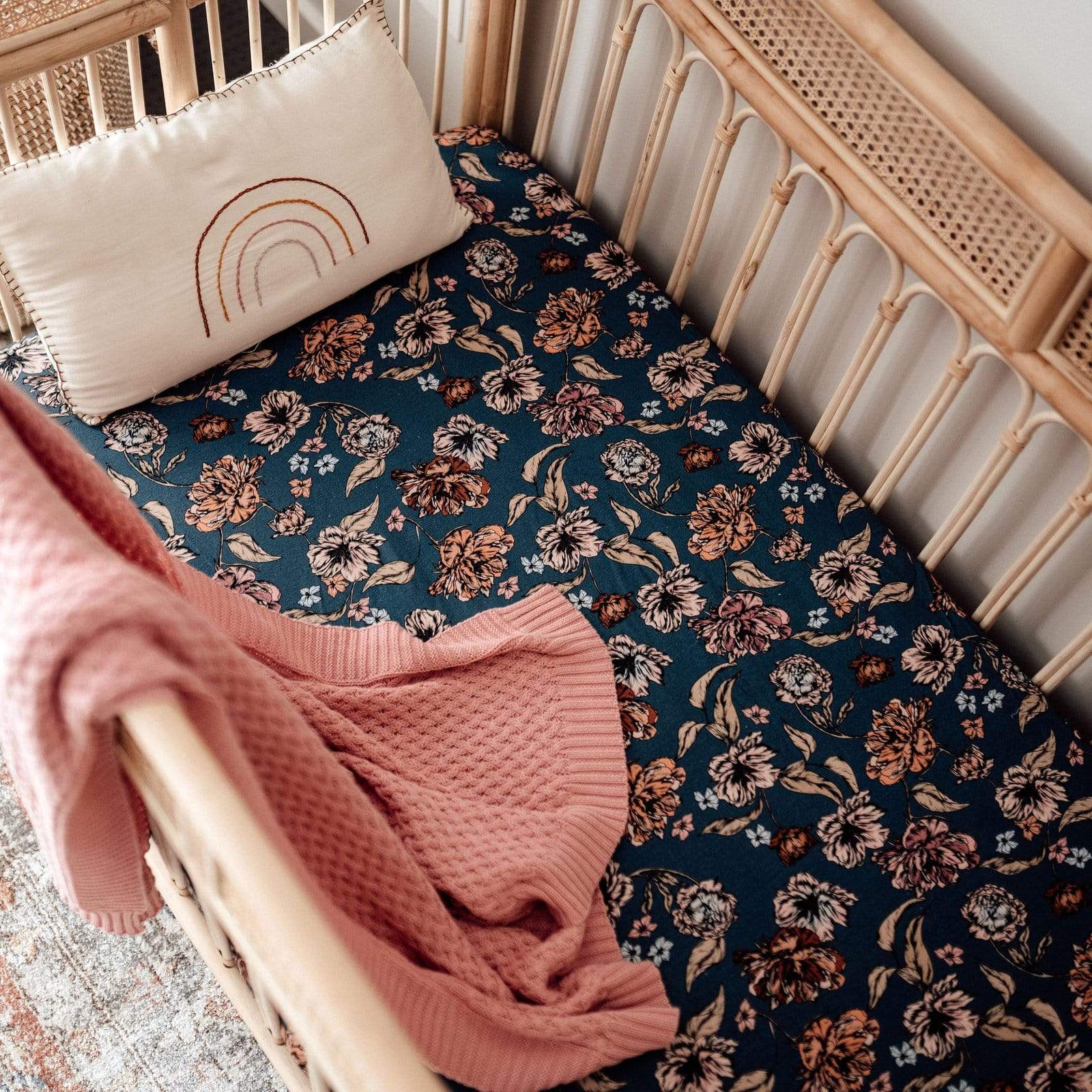 Snuggle Hunny Kids Linen Sheets Belle New Collection Snuggle Hunny Organic Fitted Cot Sheet