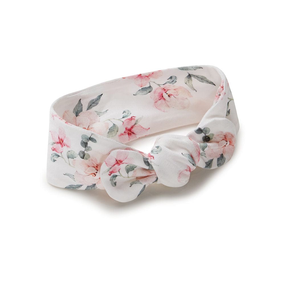 Snuggle Hunny Kids Linen Sheets Camille Organic Jersey Wrap & Topknot Set