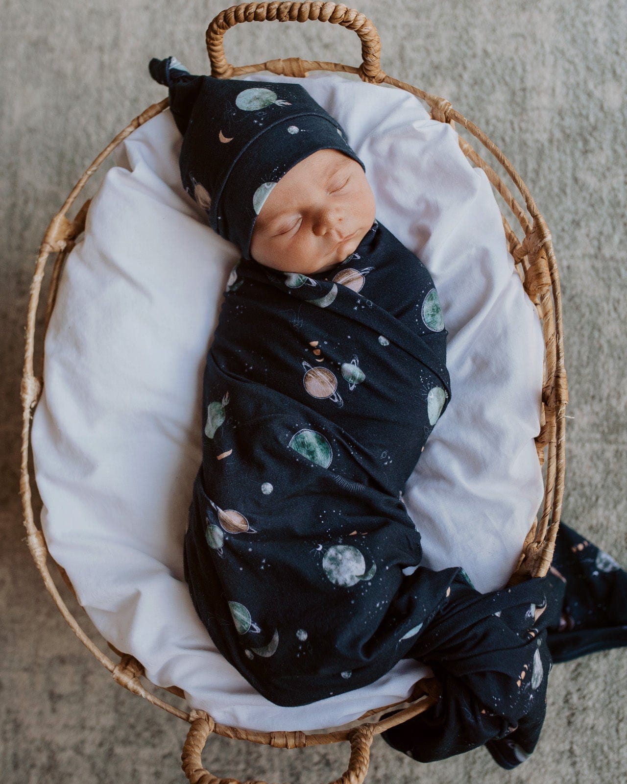 Snuggle Hunny Kids Linen Sheets Milky Way Snuggle Hunny Jersey Wrap & Beanie Set