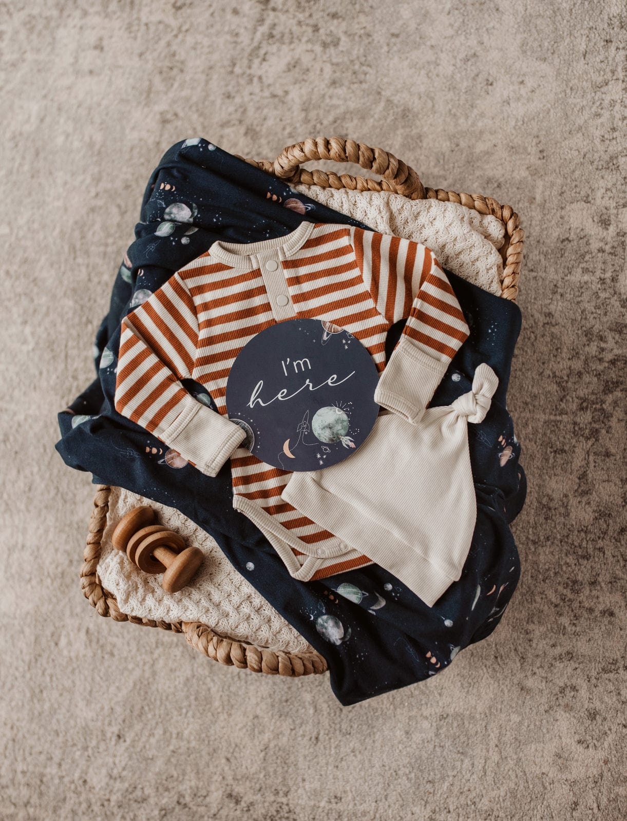 Snuggle Hunny Kids Linen Sheets Milky Way Snuggle Hunny Jersey Wrap & Beanie Set