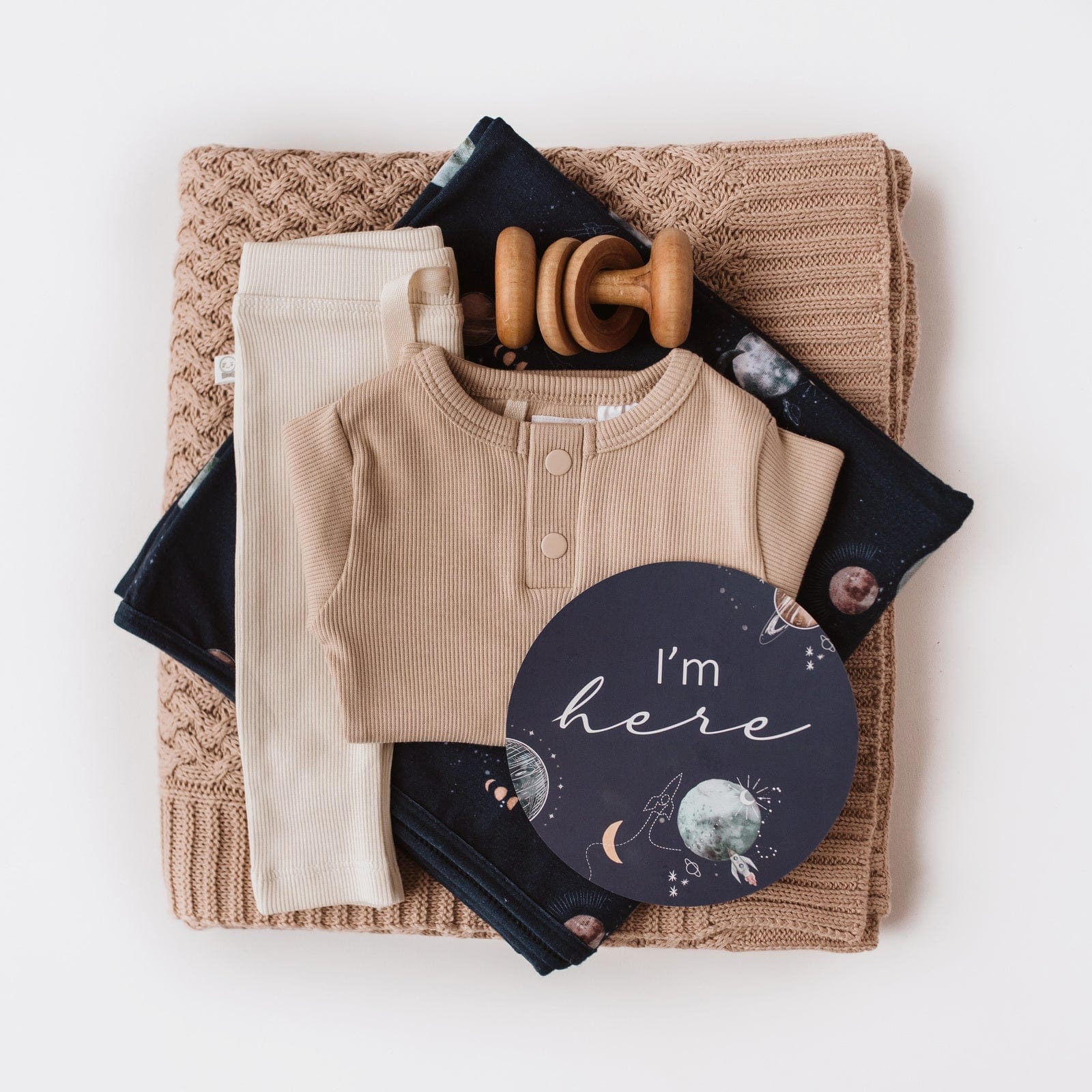 Snuggle Hunny Kids Linen Sheets Milky Way Snuggle Hunny Jersey Wrap & Beanie Set