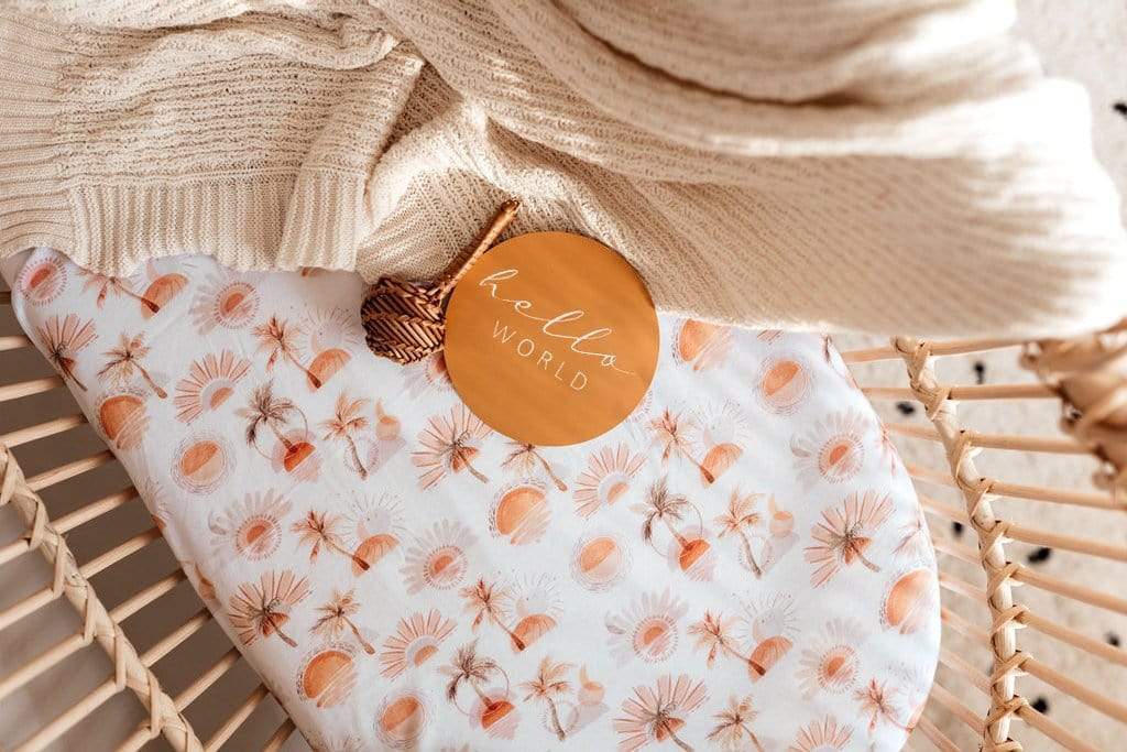 Snuggle Hunny Kids Linen Sheets Paradise New Collection Bassinet Sheet & Change Pad Cover 2 n 1