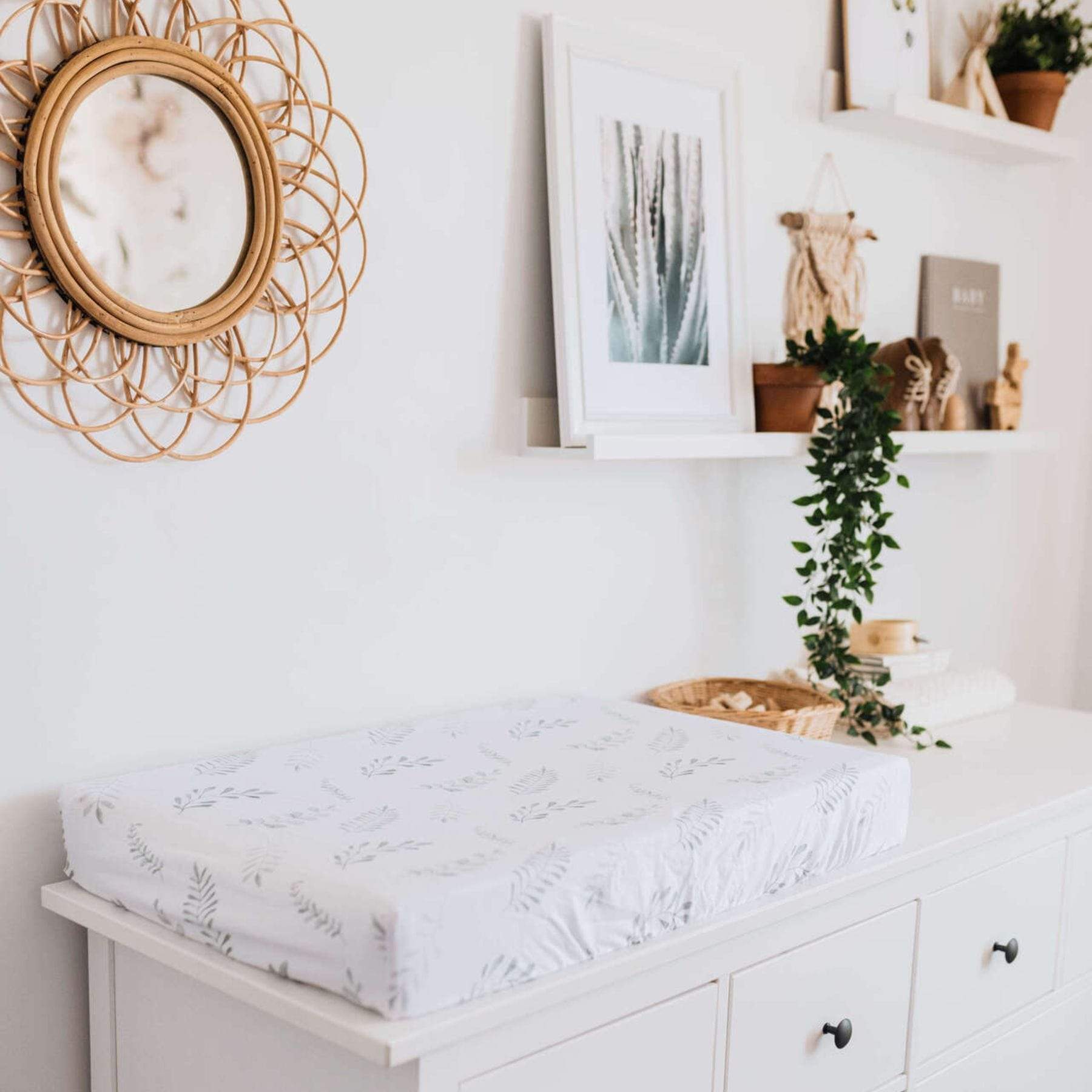 Snuggle Hunny Kids Linen Sheets Wild Fern Snuggle Hunny Bassinet Sheet & Change Pad Cover 2 n 1