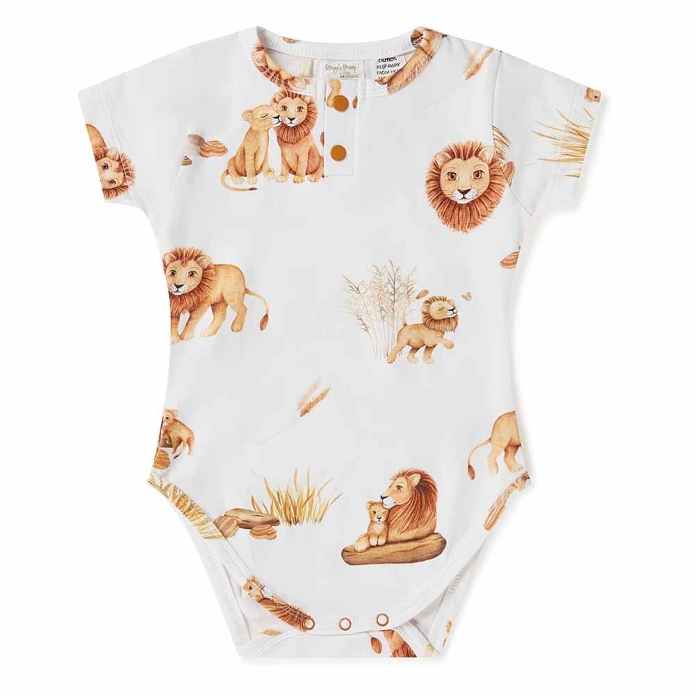 Snuggle Hunny Kids Unisex Onesie Lion Short Sleeve Bodysuit