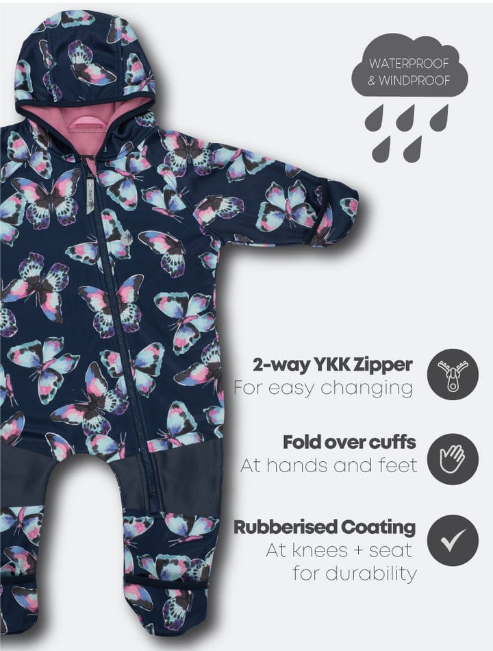 Therm Girls Onesie All-Weather Fleece Onesie - Butterfly