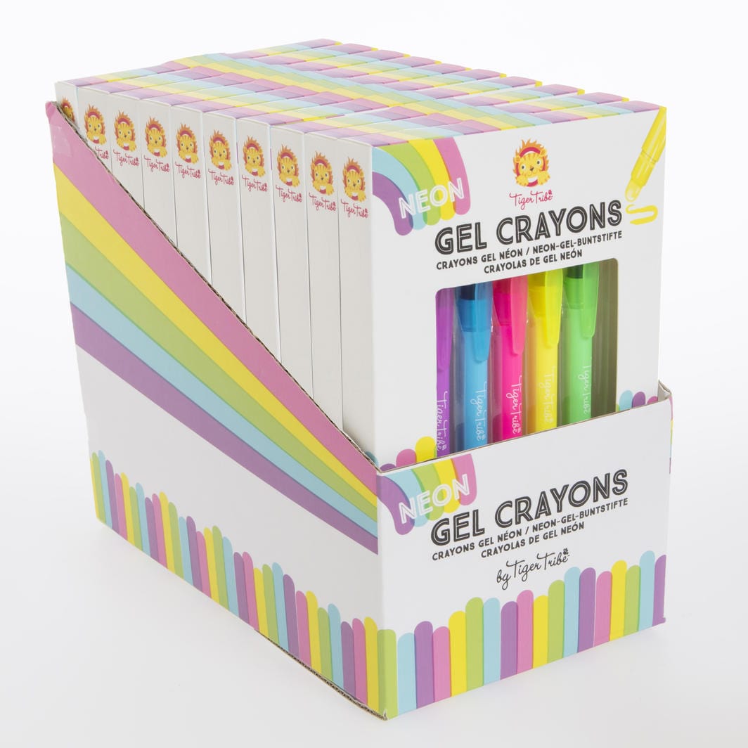 Tiger Tribe Gift Stationery Neon Gel Crayons