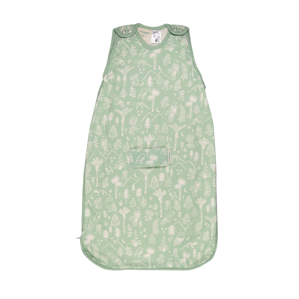 Woolbabe Linen Moss Wilderness / 0-9M Woolbabe Mini 3 Seasons Side Zip Sleeping Bag