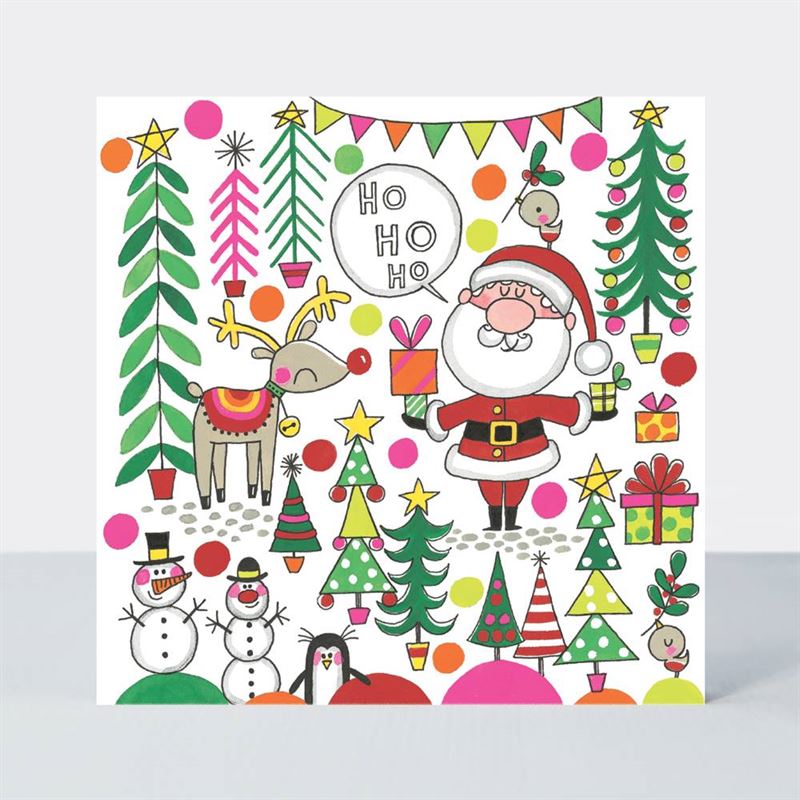 Santa Reindeer Trees - Christmas Jigsaw Cards