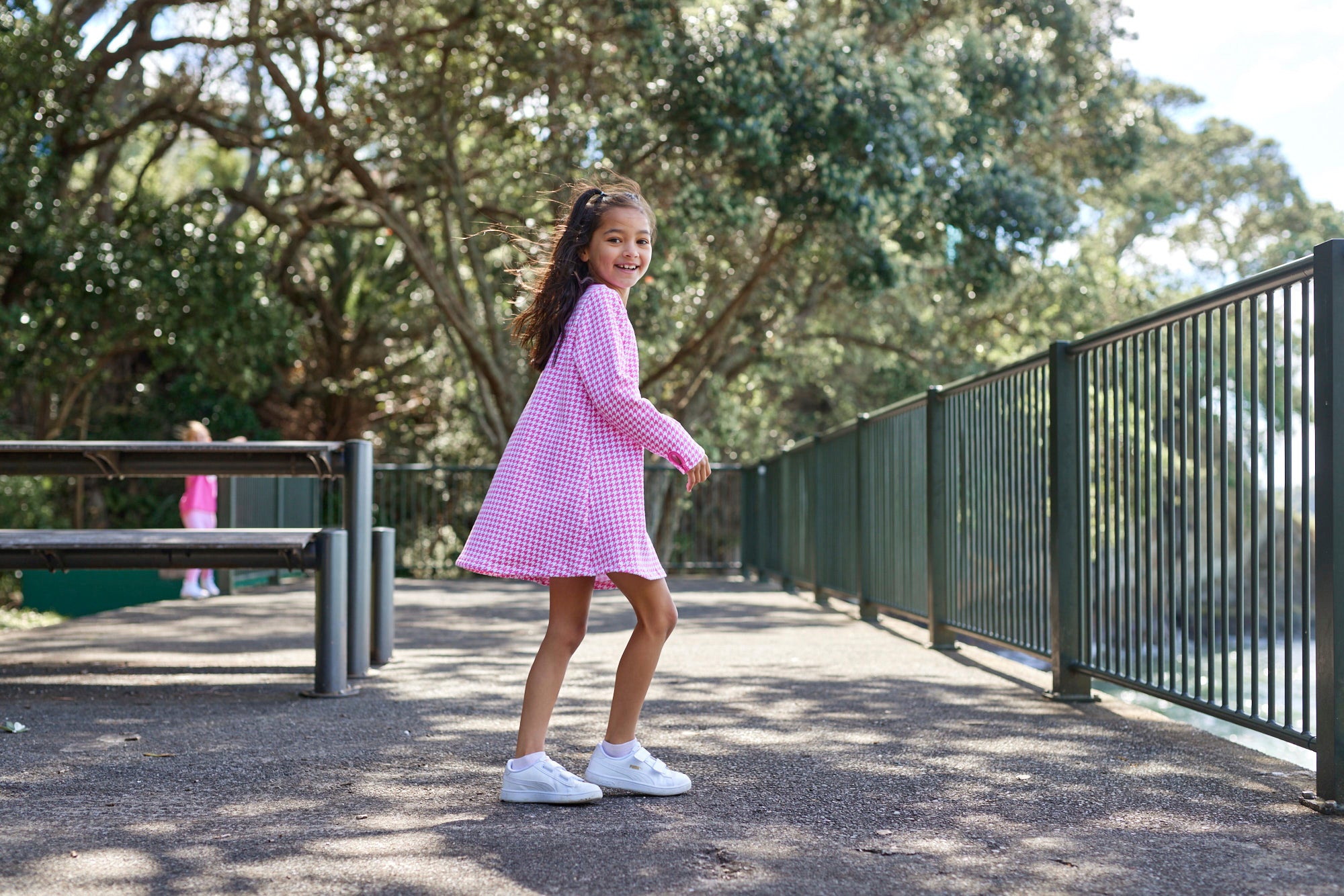 Houndstooth A-Line Dress