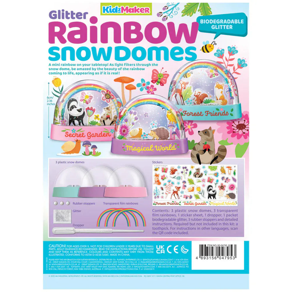 4M Toys Glitter Rainbow Snow Domes